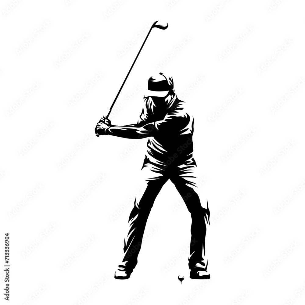 golfer silhouette logo isolated
