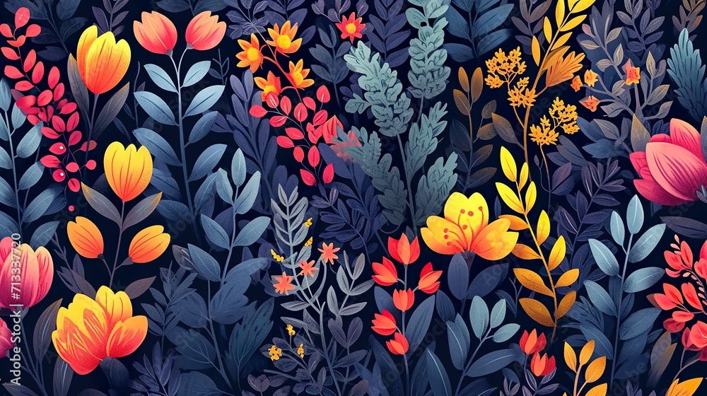 Fondo de flores variadas. Generado por IA. Fondo de flores variadas. Generado por IA.