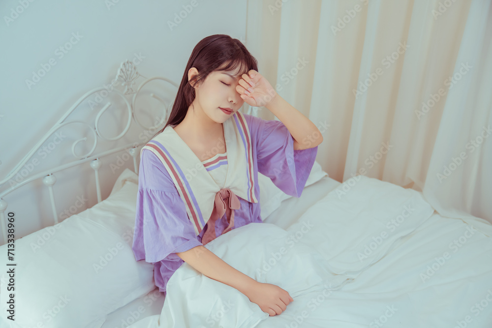 A girl who just woke up A girl who just woke up