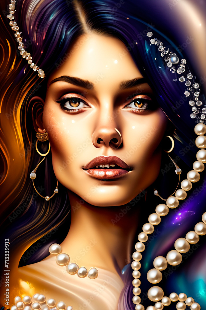 vector conceptual portrait of a beautiful woman vector conceptual portrait of a beautiful woman