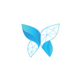 Butterfly logo digital futuristic style vector design template