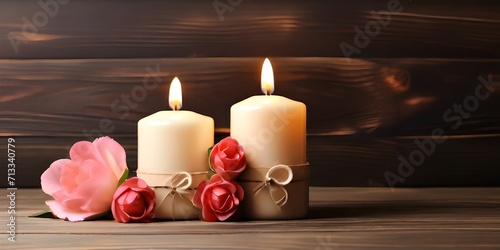 candle and flowers