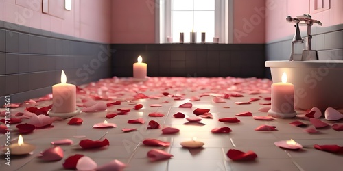 candles and rose petals