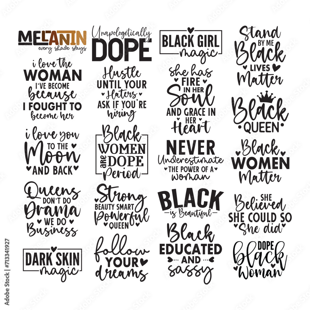 20 Black Girl design Bundle