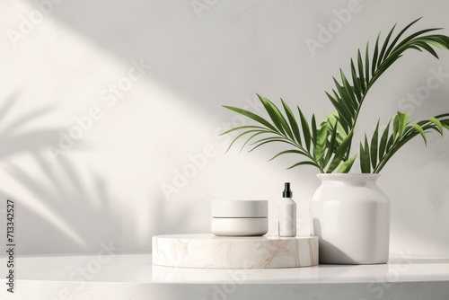 Elegant Display Of Natural Moisturizer With Customized Podium Design