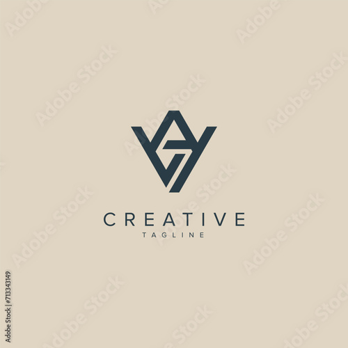Alphabet Letters AV VA Business Logo Initial Based Monogram Icon Vector.
