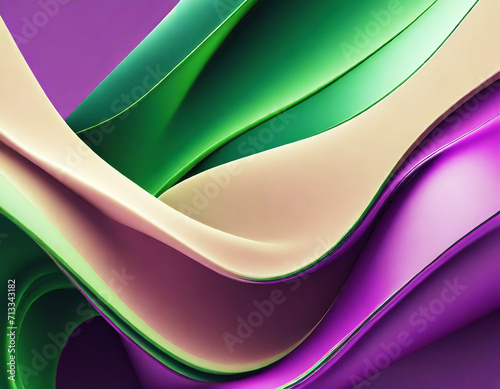 Abstract minimal 3D Background with Smooth Silky Shapes on digital art concept, Generative AI.