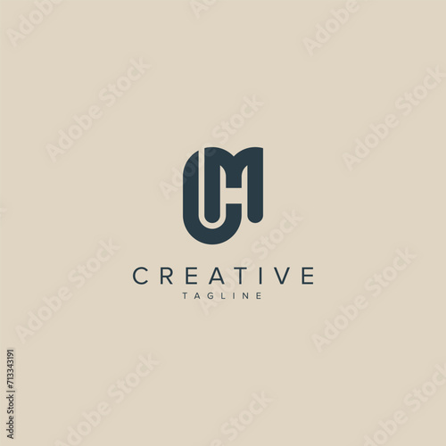 Alphabet Letters CM MC Business Logo Initial Based Monogram Icon Vector. photo