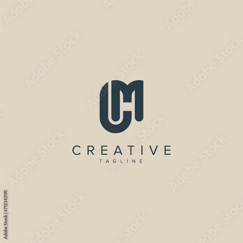Alphabet Letters CM MC Business Logo Initial Based Monogram Icon Vector.
