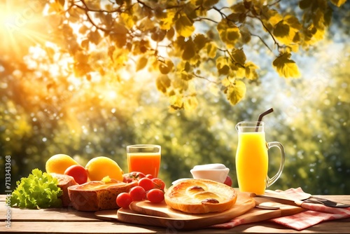 orange juice and fruit