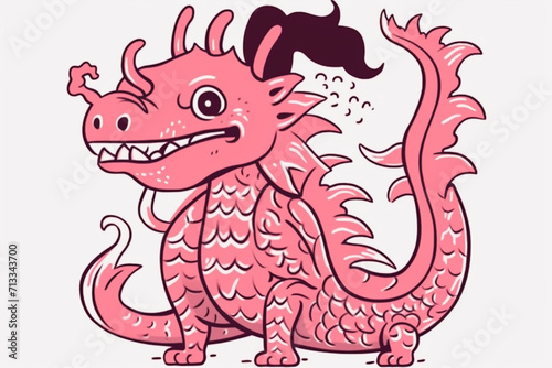 Cute pink dragon