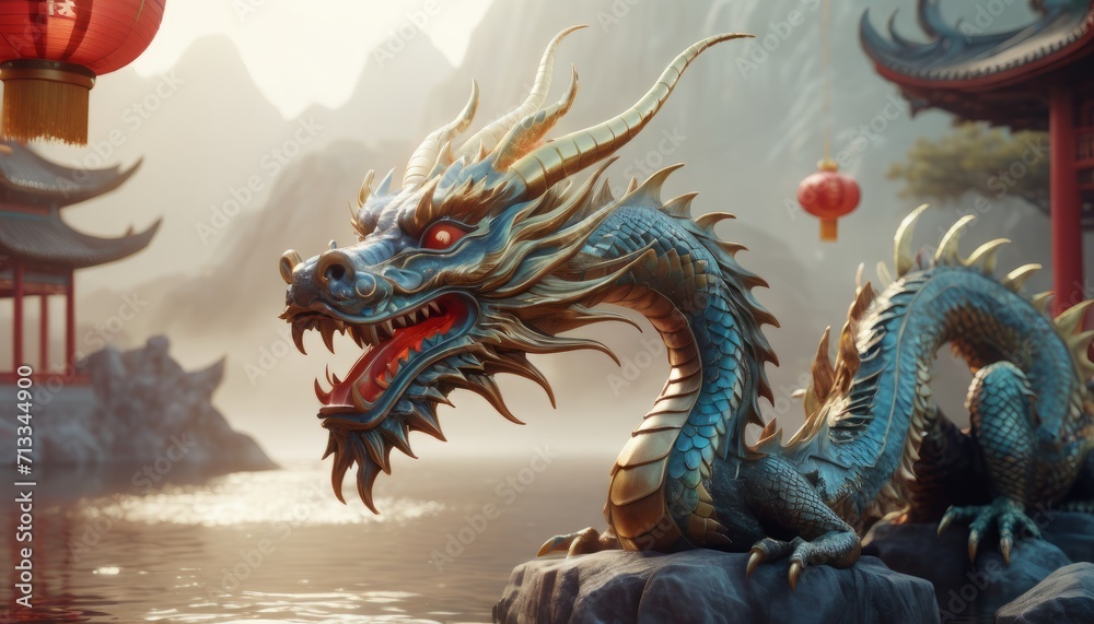 Beautiful fantasy dragon. Year of the Dragon according to the eastern horoscope Beautiful fantasy dragon. Year of the Dragon according to the eastern horoscope