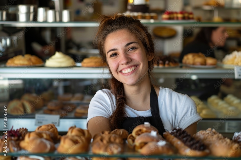 Portrait of a female pastry shop owner