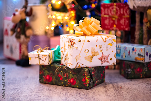 Gifts in beautiful packages with a bow
