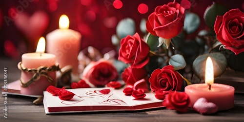 candles and rose petals