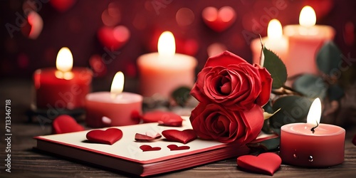 candles and rose petals