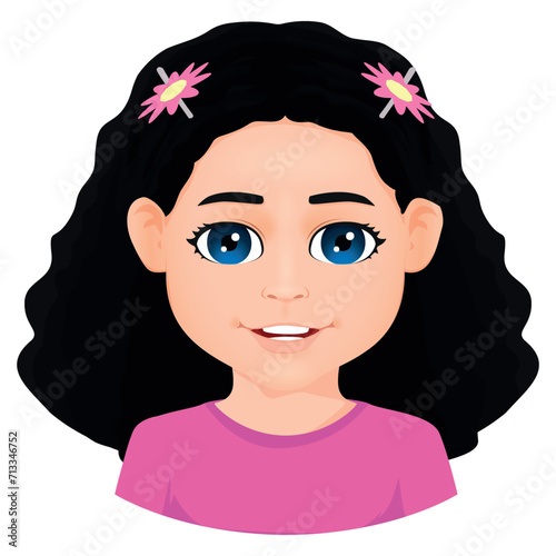 Portrait of little girl with bushy hair
