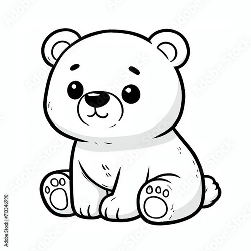 Coloring Drawing of A Cute Bear