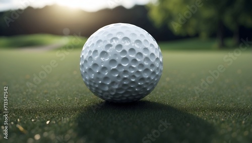 A golf ball close up.