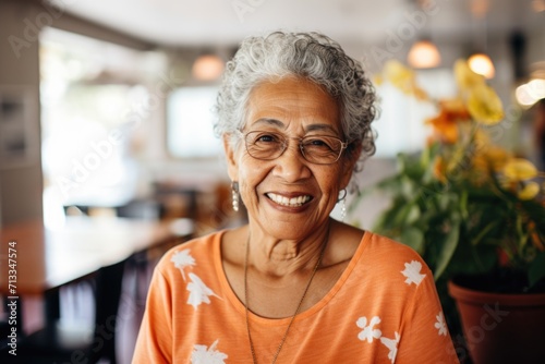 Portrait of a smiling senior woman in nursing home