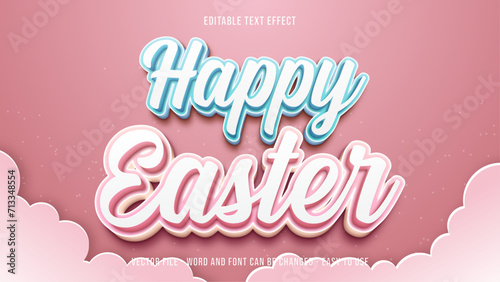 Editable text effect happy easter day mock up