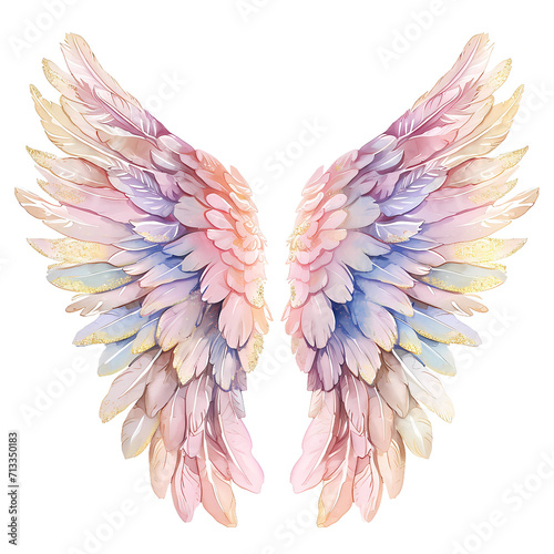 watercolor angel wings