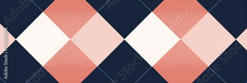 Navy argyle and salmon diamond pattern, in the style of minimalist background