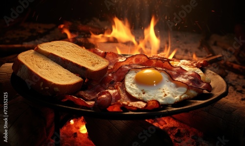 eggs, bacon, ham, sausage