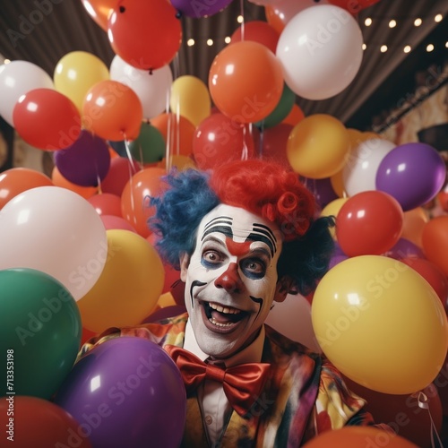 clown in a party with balloons