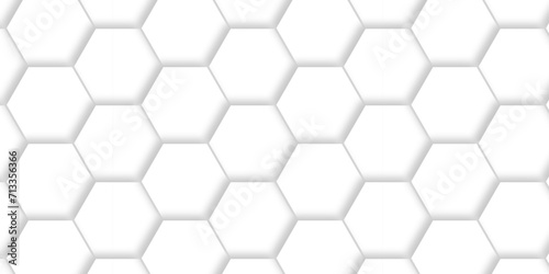 Seamless pattern with hexagonal white and gray technology line paper background. Hexagonal vector grid tile and mosaic structure mess cell. white and gray hexagon honeycomb geometric copy space.