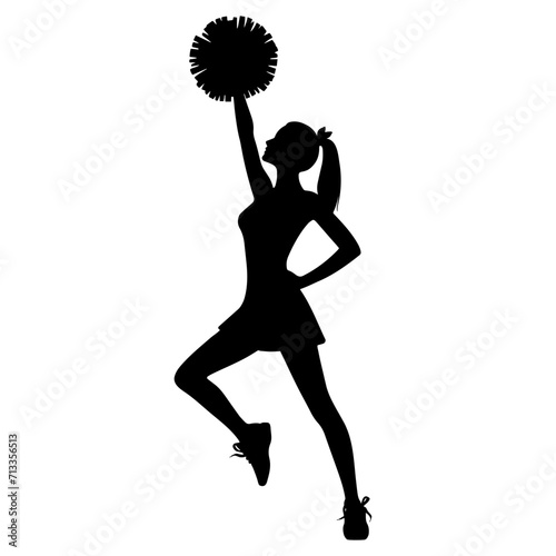 Silhouette of a Cheerleader in action. Vector illustration