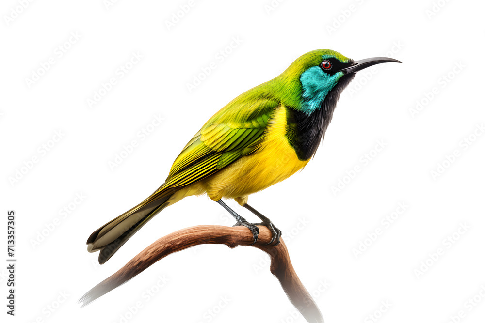 green bee-eater perched on a tree branch, transparent background green bee-eater perched on a tree branch, transparent background