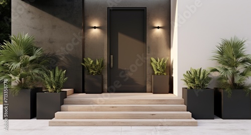 entryway of entrance door with plants