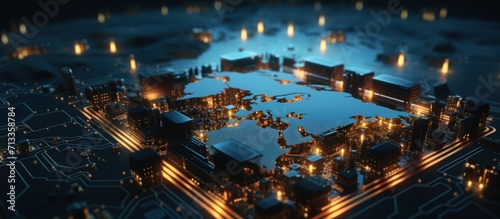 a world map is shown on an electronic board