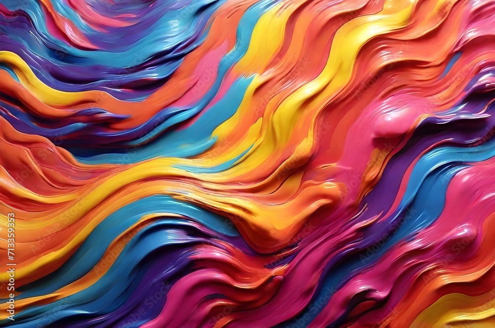 Obraz premium Abstract Waves rainbow colors patterns, liquid background, unique style