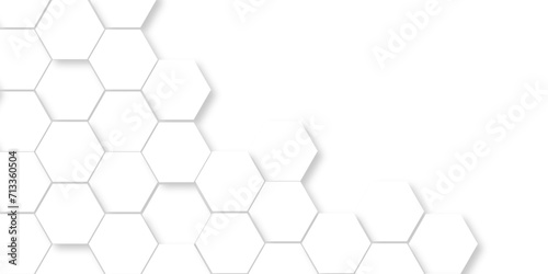 	
Background hexagons White Hexagonal Luxury honeycomb grid White Pattern. Vector Illustration. 3D Futuristic abstract honeycomb mosaic white wallpaper background. Abstract geometric mesh cell texture