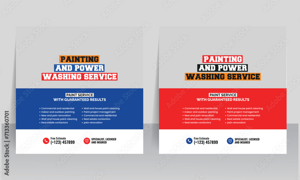 paint & power washing services social media post template 