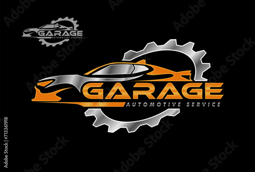 car auto garage concept premium logo design