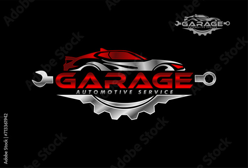 car auto garage concept premium logo design