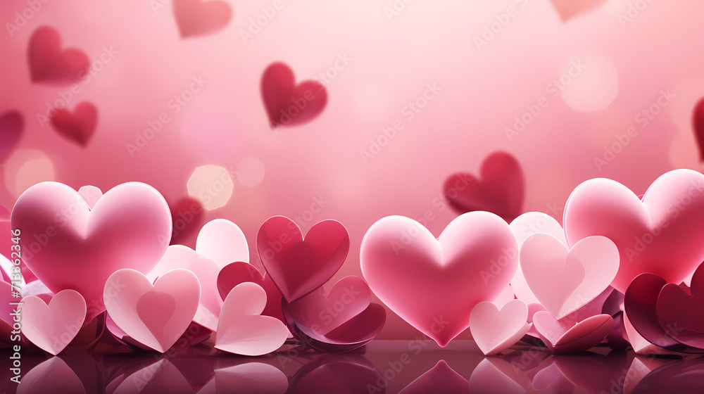 Vibrant Valentine's Day background, hearts background