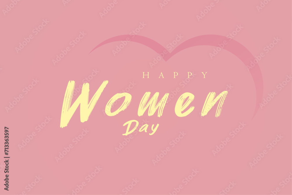 Pink pedestal heart on pink background with Happy Women's day concept design, women's day in vector, illustration for product demonstration
