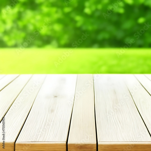 Blank Wooden Table Blur background