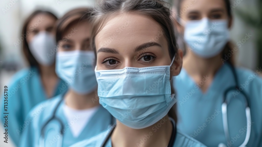 growing threat of a pandemic, doctors in masks in front of the growing threat of a pandemic, a global health problem growing threat of a pandemic, doctors in masks in front of the growing threat of a pandemic, a global health problem