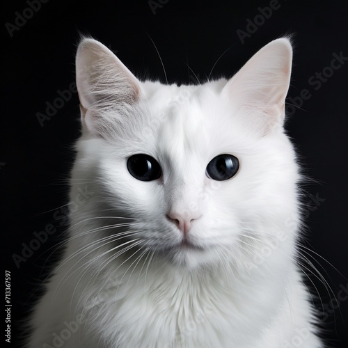World famous white black cat image Generative AI