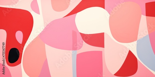 Pink abstract simple shapes, style of Matisse