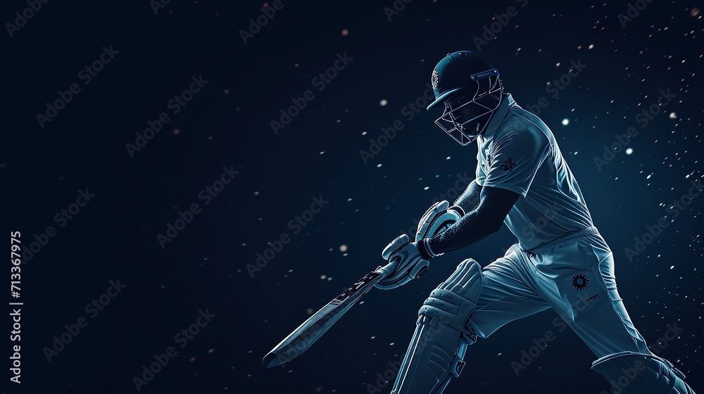 Obraz premium Cricket Batsman Playing Shot
