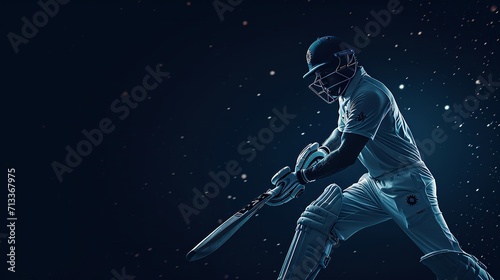 Cricket Batsman Playing Shot © azhar