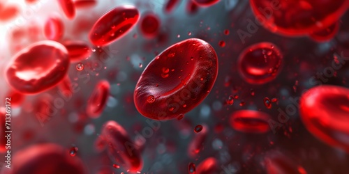Blood cells with red blood cells.