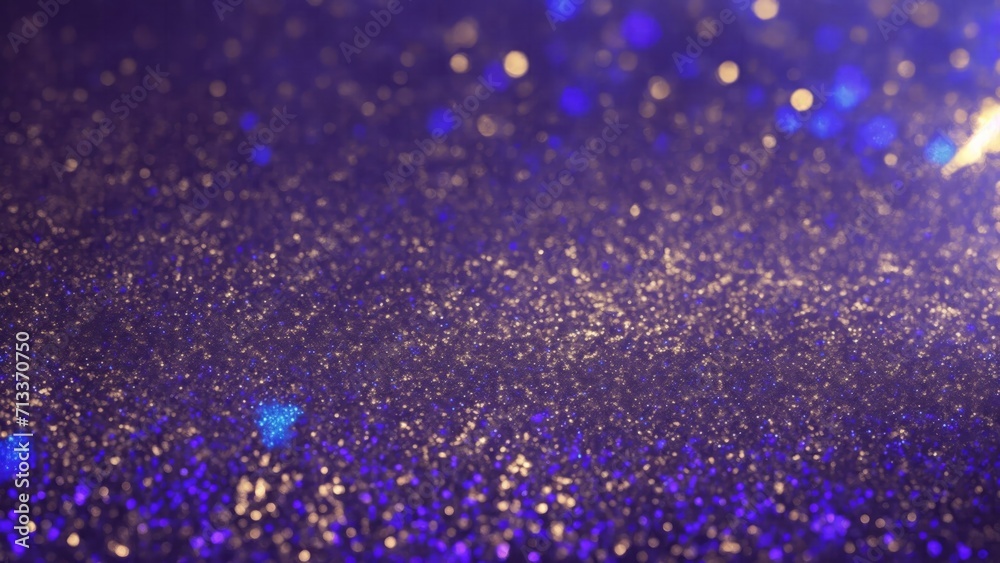 Abstract Purple, Blue and Golden glitter lights Gold glitter dust texture dark background Abstract Purple, Blue and Golden glitter lights Gold glitter dust texture dark background