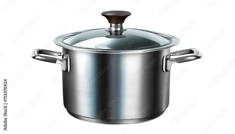 stainless steel cooking pot isolated on transparent background. stainless steel cooking pot isolated on transparent background.